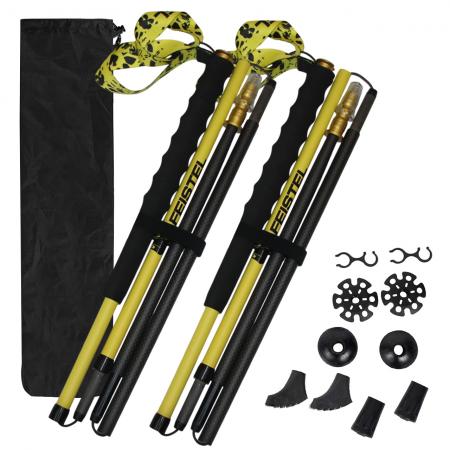 Aluminum Alloy 4-Joint Five Section Foldable Telescopic Lightweight Professional Outdoor Equipment Hiking Pole 