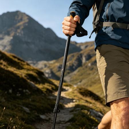 Carbon Running Alpenstock Ultralight Easy Folding Sport Hiking Cross-country Trekking Pole Climbing Pole 