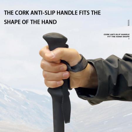 Lightweight Aluminum Trekking Poles Tungsten Steel Tips 3-Section Collapsible Design Straight Grip EVA Handle 150kg 