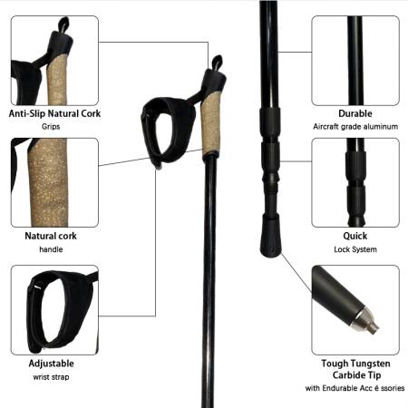 Lightweight Compact Designed for Snow Trekking Hiking Trails Outdoor Adventures Trekking Poles 