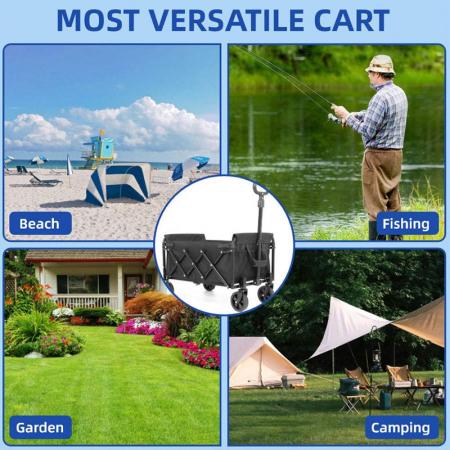 Collapsible Utility Heavy Duty Foldable Garden Stainless Steel Frame  Wagon Cart OEM Customized 