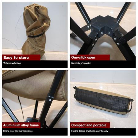 Aluminum Portable Outdoor Travel Quick Open Fold up Compact Ultralight Folding Camping Chair 