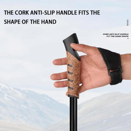 Carbon Running Alpenstock Ultralight Easy Folding Sport Hiking Cross-country Trekking Pole Climbing Pole 