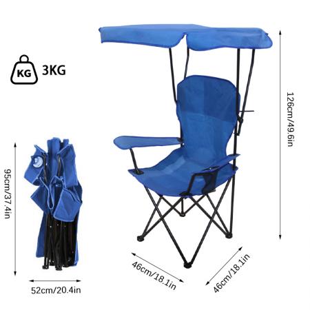 Wholesale Outdoor Furniture Camping Accessories Beach Lightweight Foldable Fishing Chair with Cup Holder Sunshade 