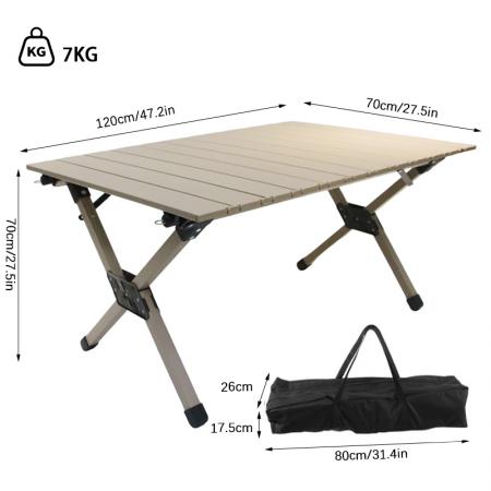 Beech Egg Roll Table Solid Wood Folding Table Self Driving Rv Portable Camping Table 