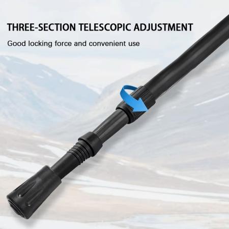 Aluminum Alloy Foldable Comfortable Cork Handle Trekking Pole for Hiking Outdoor Activities 