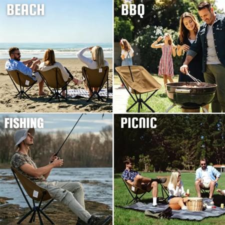 Aluminum Portable Outdoor Travel Quick Open Fold up Compact Ultralight Folding Camping Chair 