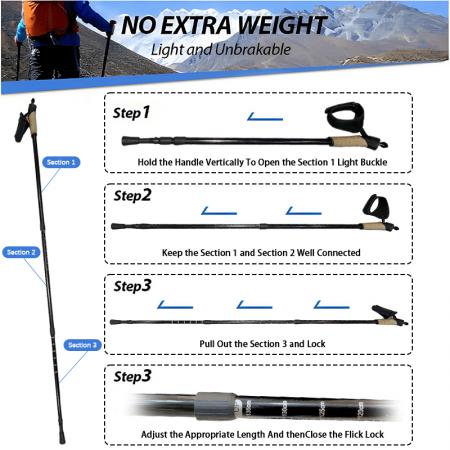 Lightweight Compact Designed for Snow Trekking Hiking Trails Outdoor Adventures Trekking Poles 