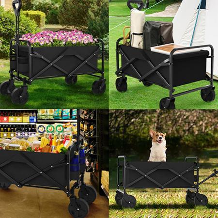 Outdoor Garden Camp Trolley Beach Cart Collapsible Folding Hand Wagon Trolley Folding Wagon 