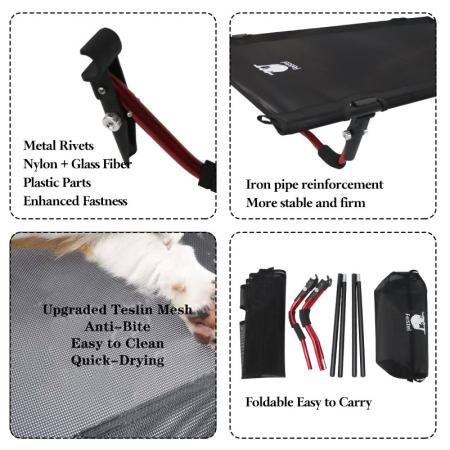 Customized Logo Ultralight Portable Folding Compact Camping Pet Cot Dog Cot 