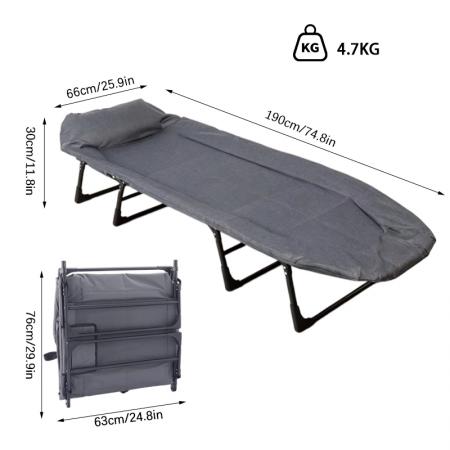 Outdoor Park Portable Folding Multifunctional 4 Legs Steel Frame Powder Coated Camping Cot 