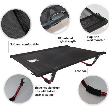 Customized Logo Ultralight Portable Folding Compact Camping Pet Cot Dog Cot 
