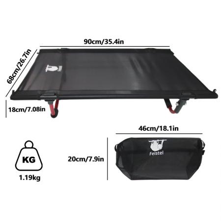 Customized Logo Ultralight Portable Folding Compact Camping Pet Cot Dog Cot 