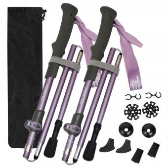 Carbon Fiber 3 Section Tungsten Steel Tip Trekking Poles