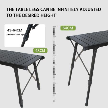 Aluminum Alloy Portable Ultralight Folding Egg Roll Table Multifunctional IGT Camping Table 