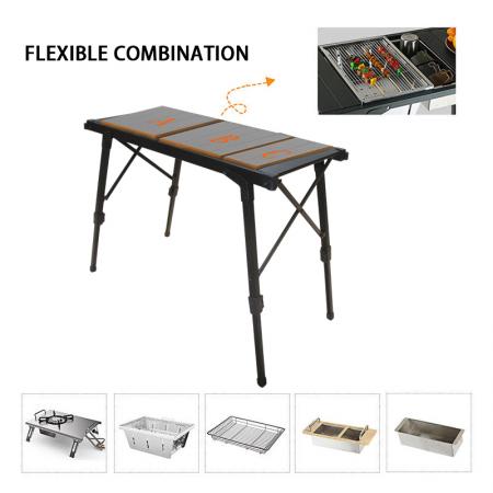 Aluminum Alloy Portable Ultralight Folding Egg Roll Table Multifunctional IGT Camping Table 