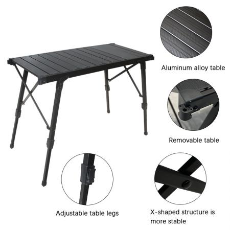 Aluminum Alloy Portable Ultralight Folding Egg Roll Table Multifunctional IGT Camping Table 