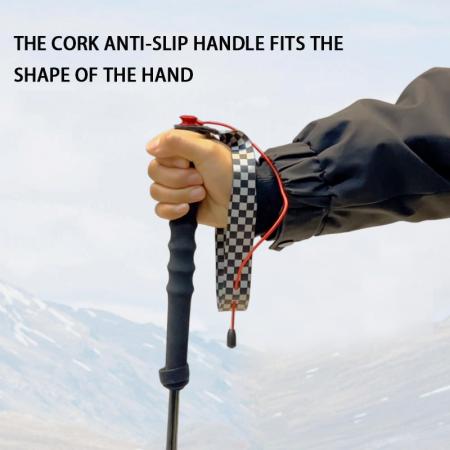 Carbon Fiber Folding Trekking Pole Ultralight 5 Section Hiking Poles 