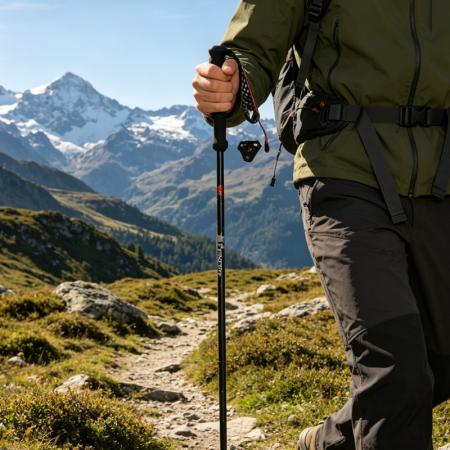 Carbon Fiber Folding Trekking Pole Ultralight 5 Section Hiking Poles 