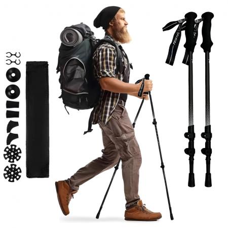High Quality Hiking Poles Telescopic Walking Sticks Collapsible Lightweight Trekking Poles 