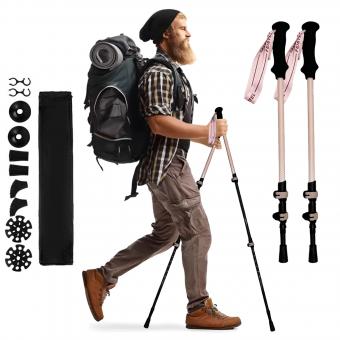 3 Section Telescopic 3k Carbon Fiber Trekking Pole