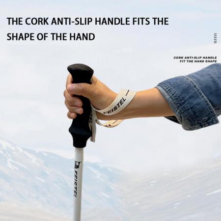 Outdoor Ultralight Nordic Hiking Trekking Pole 7075 Aluminium Carbon Fiber Cork EVA Handle Trekking Pole 