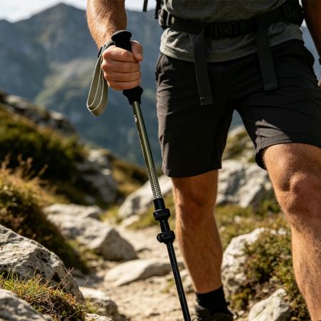 Outdoor Custom Logo Telescopic Trekking Hiking Pole Manufacturers Aluminum 7075 Trekking Pole 