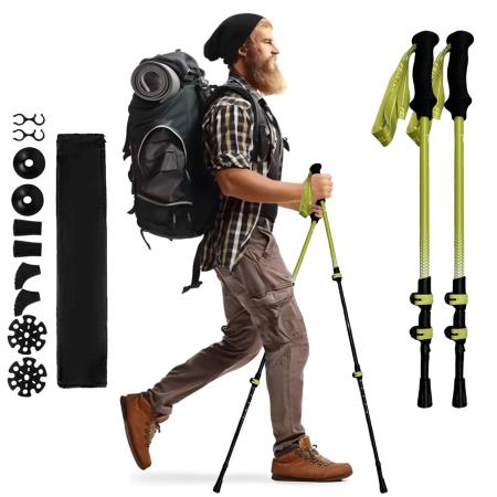Custom 3 Section Telescopic Ultralight 3k Carbon Fiber Trekking Poles 