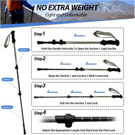 Outdoor Custom Logo Telescopic Trekking Hiking Pole Manufacturers Aluminum 7075 Trekking Pole 
