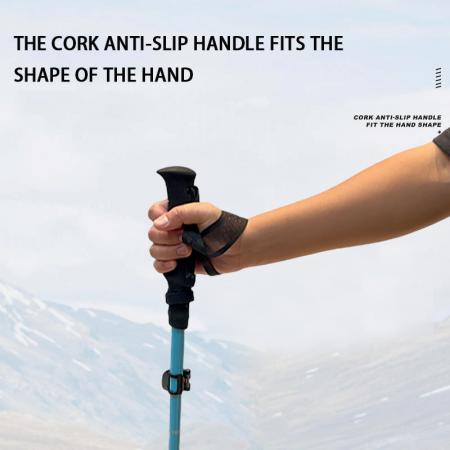 Outdoor Foldable 7075 Aluminum EVA Handle Carbon Fiber Cane with Quick Lock Trekking Poles 