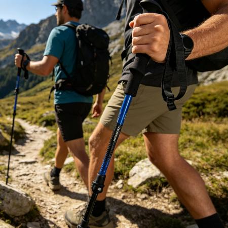 Ultralight Set Unisex Carbon Trekking Poles with EVA Handle Folding Portable Trail Climbing Gear 