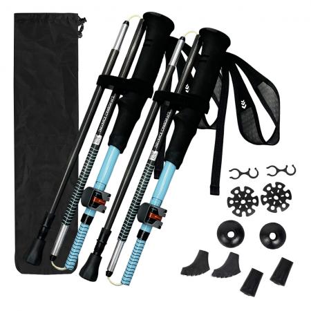 Outdoor Foldable 7075 Aluminum EVA Handle Carbon Fiber Cane with Quick Lock Trekking Poles 