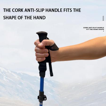 Ultralight Set Unisex Carbon Trekking Poles with EVA Handle Folding Portable Trail Climbing Gear 