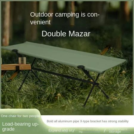 Outdoor Furniture Custom Modern Aluminum Garden Chair Folding Portable Double Long Stool