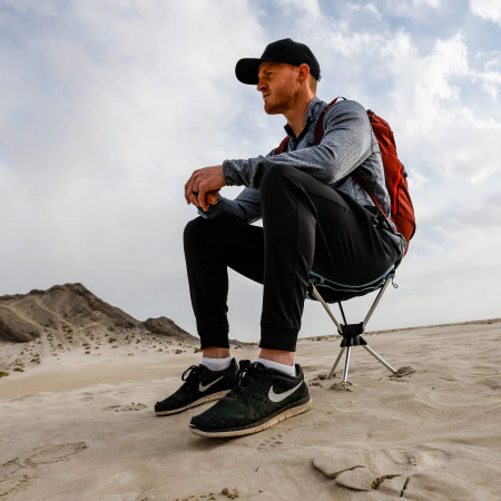 Compact 600D Oxford Cloth Aluminum Lightweight Outdoor 360° Swivel Portable Camping Chair Stool 