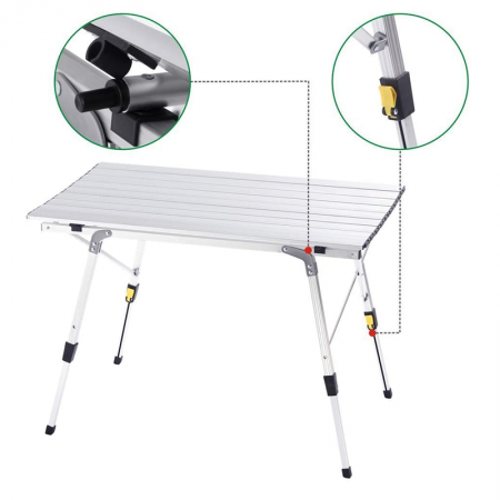 Aluminum Camping Table Portable Adjustable Picnic Camping Foldable Folding Outdoor Tables 