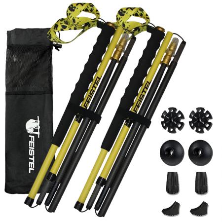 Aluminum Alloy 4-Joint Five Section Foldable Telescopic Lightweight Professional Outdoor Equipment Hiking Pole