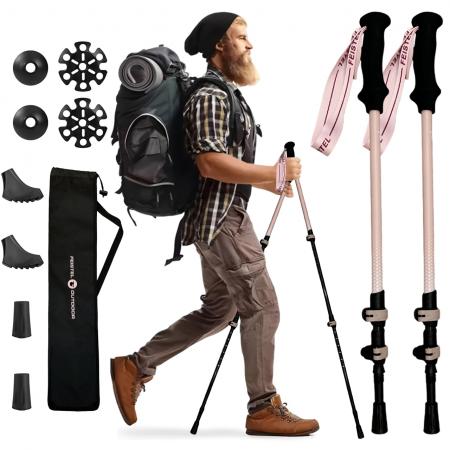 Custom 3 Section Telescopic Ultralight 3k Carbon Fiber Trekking Pole 