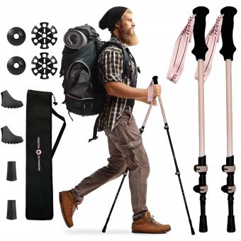 3 Section Telescopic 3k Carbon Fiber Trekking Pole