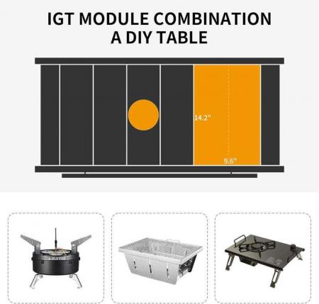 Folding IGT Modern Camping Table Lightweight Portable Outdoor Aluminum Table with Carry Bag 