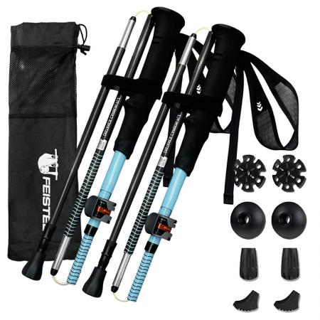 Outdoor Foldable 7075 Aluminum EVA Handle Carbon Fiber Cane with Quick Lock Trekking Poles 