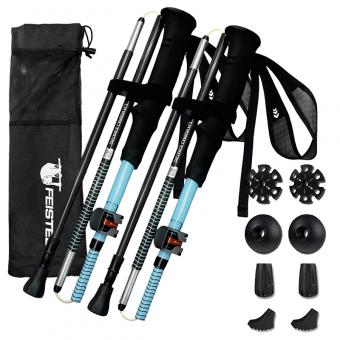 7075 Aluminum EVA Handle Carbon Fiber Quick Lock Trekking Poles