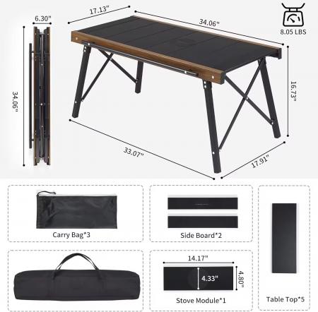 Folding IGT Modern Camping Table Lightweight Portable Outdoor Aluminum Table with Carry Bag 