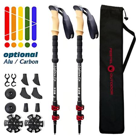 6013 Aluminum Lightweight Telescopic With Quick Adjustable Locks Trekking Pole