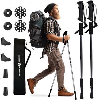 Rubber Handle Inner Lock Walking Poles
