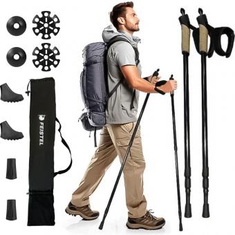 Aluminum Alloy Foldable Cork Handle Trekking Pole