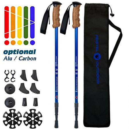 Adjustable Hiking Poles With Quick Flip Lock Lightweight Collapsible Durable 7075 Aluminum Trekking Pole