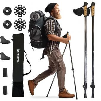Carbon Running Alpenstock Ultra Light Easy Folding Sport Trekking Pole