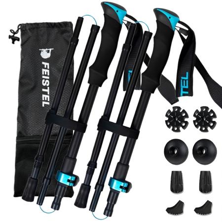 5 Sections 7075 Aluminum Alloy Telescopic Folding Hiking Trekking Walking Stick with EVA Handle