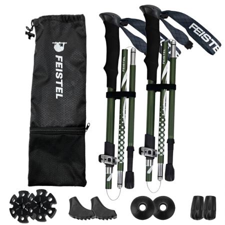Ultralight Portable Folding Foldable Duralumin Aluminum 7075 Trekking Poles Hiking Sticks